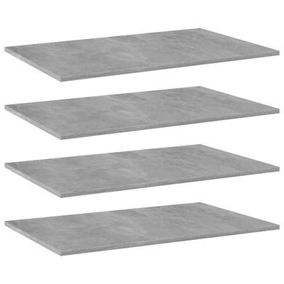 Bookshelf Boards 4 pcs Concrete Grey 80x50x1.5 cm Engineered Wood