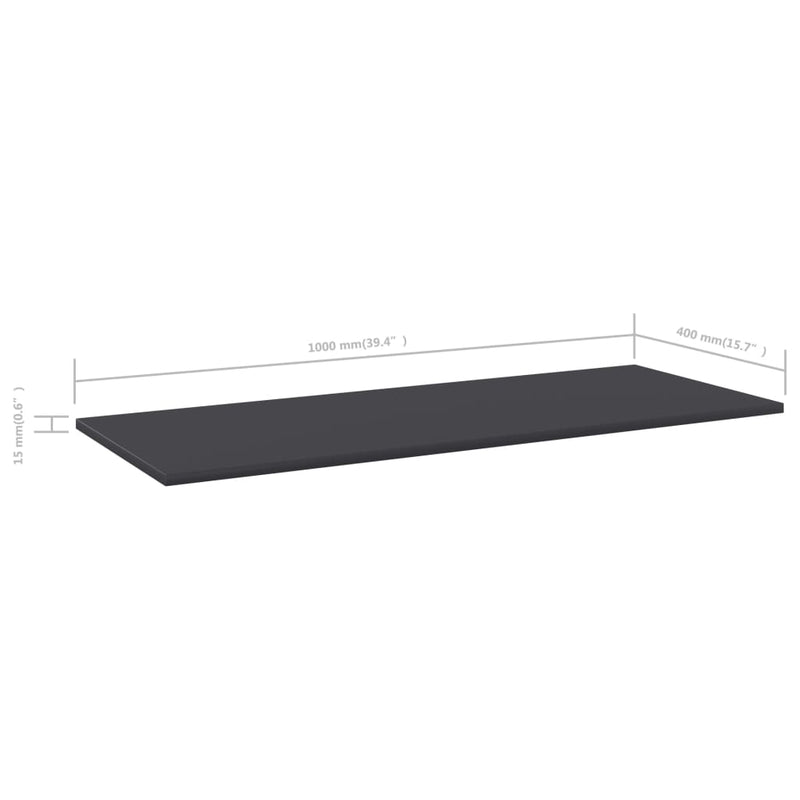 Bookshelf Boards 4 pcs Grey 100x40x1.5 cm Engineered Wood Payday Deals