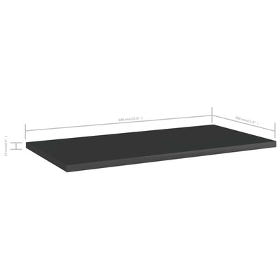 Bookshelf Boards 4 pcs High Gloss Black 60x30x1.5 cm Engineered Wood Payday Deals