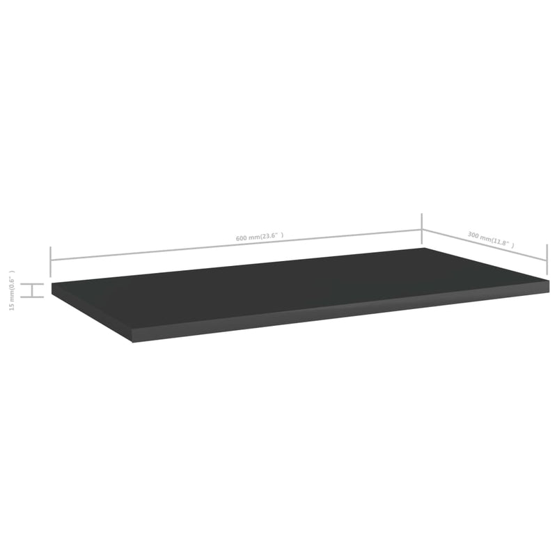 Bookshelf Boards 4 pcs High Gloss Black 60x30x1.5 cm Engineered Wood Payday Deals