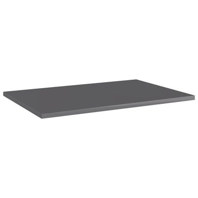 Bookshelf Boards 4 pcs High Gloss Grey 60x40x1.5 cm Engineered Wood Payday Deals