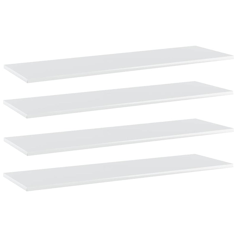 Bookshelf Boards 4 pcs High Gloss White 100x30x1.5 cm Engineered Wood Payday Deals