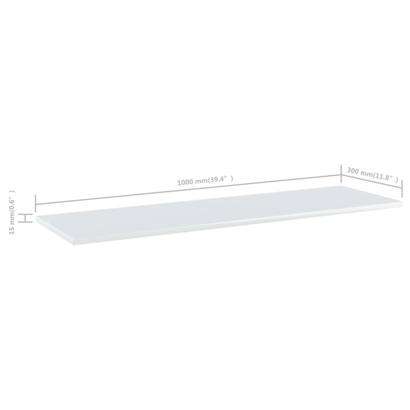 Bookshelf Boards 4 pcs High Gloss White 100x30x1.5 cm Engineered Wood Payday Deals