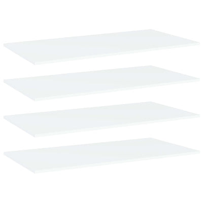 Bookshelf Boards 4 pcs White 80x20x1.5 cm Engineered Wood Payday Deals