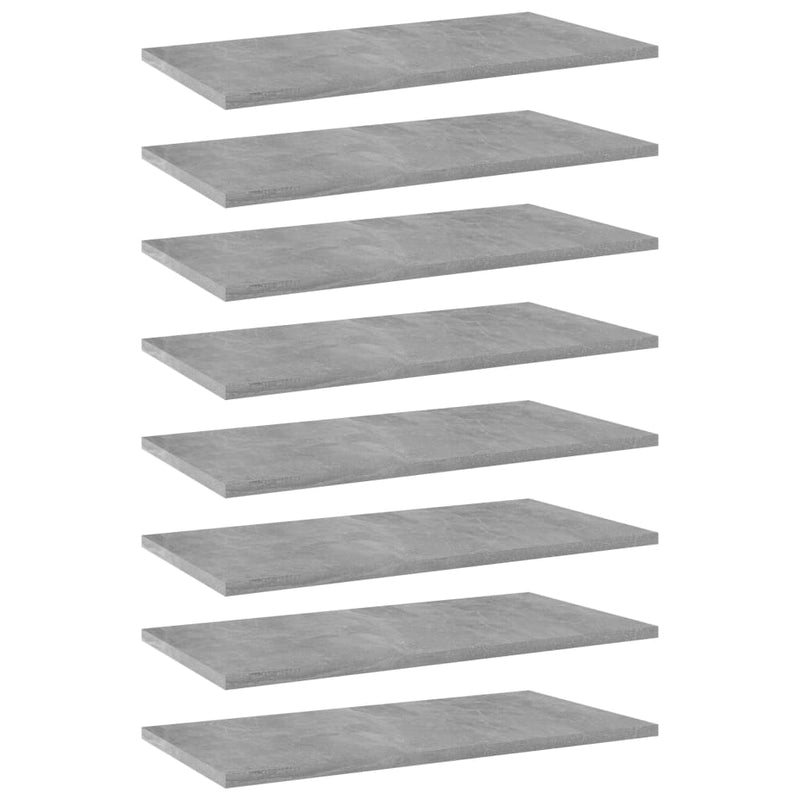 Bookshelf Boards 8 pcs Concrete Grey 60x30x1.5 cm Engineered Wood Payday Deals