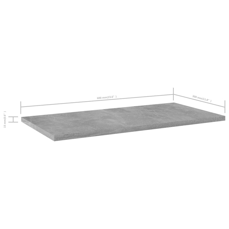 Bookshelf Boards 8 pcs Concrete Grey 60x30x1.5 cm Engineered Wood Payday Deals