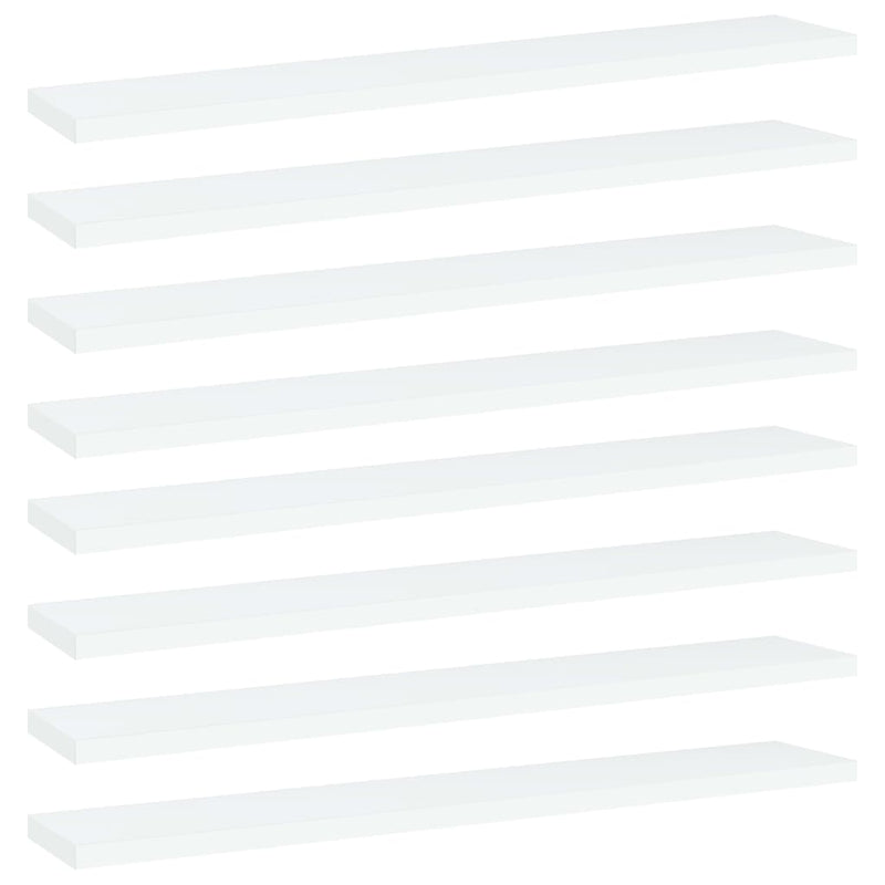 Bookshelf Boards 8 pcs White 60x10x1.5 cm Engineered Wood Payday Deals