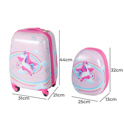 BoPeep 16''13'' 2PCS Kids Luggage Set Travel Suitcase Child Bag Backpack Unicorn Payday Deals