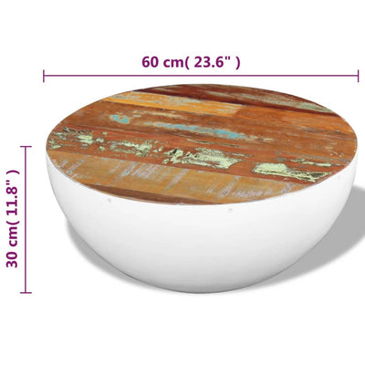 Bowl Shaped Coffee Table Solid Reclaimed Wood 60x60x30 cm Payday Deals