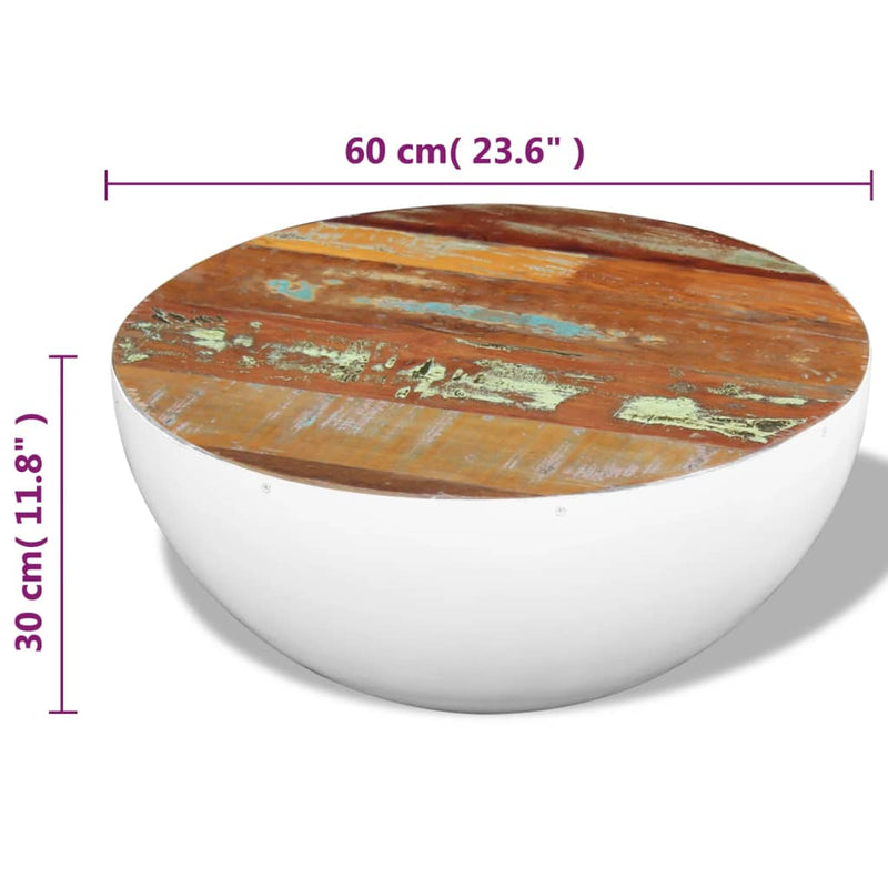 Bowl Shaped Coffee Table Solid Reclaimed Wood 60x60x30 cm Payday Deals