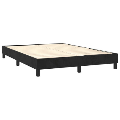 Box Spring Bed Frame Black 153x203 cm Queen Size Velvet Payday Deals