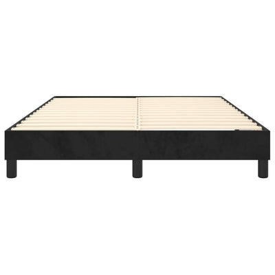 Box Spring Bed Frame Black 153x203 cm Queen Size Velvet Payday Deals