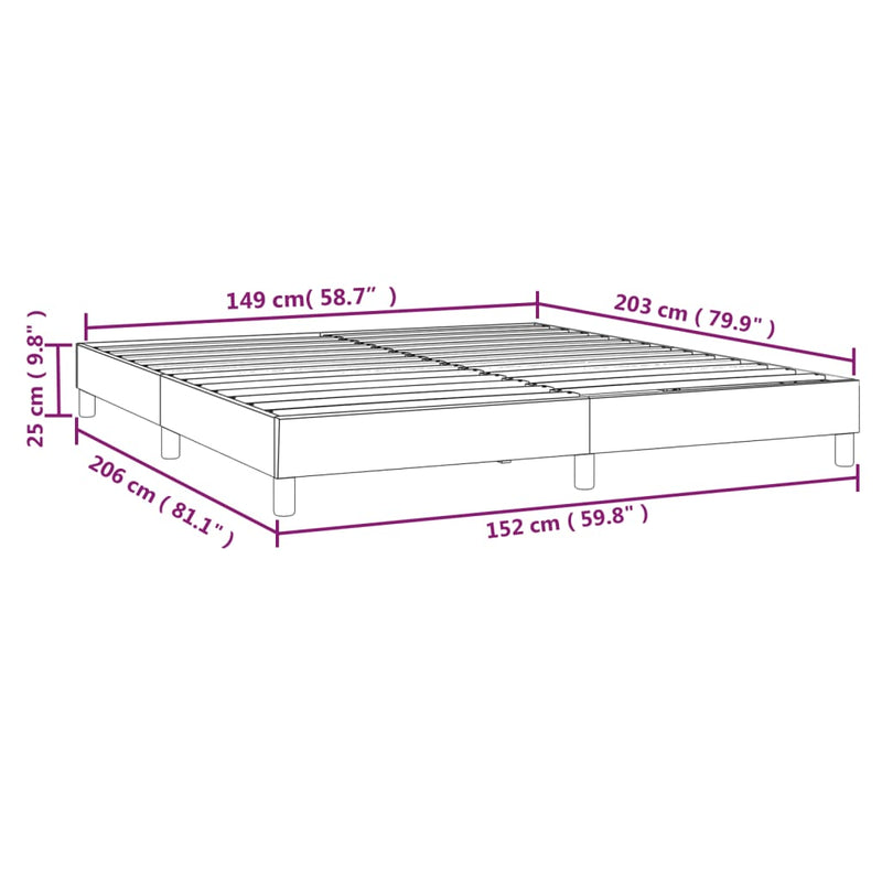 Box Spring Bed Frame Black 153x203 cm Queen Size Velvet Payday Deals