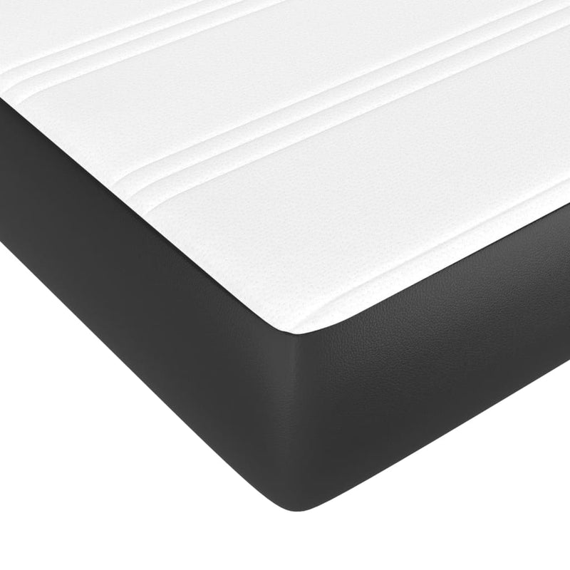 Box Spring Bed with Mattress Black 100x200 cm Faux Leather Payday Deals