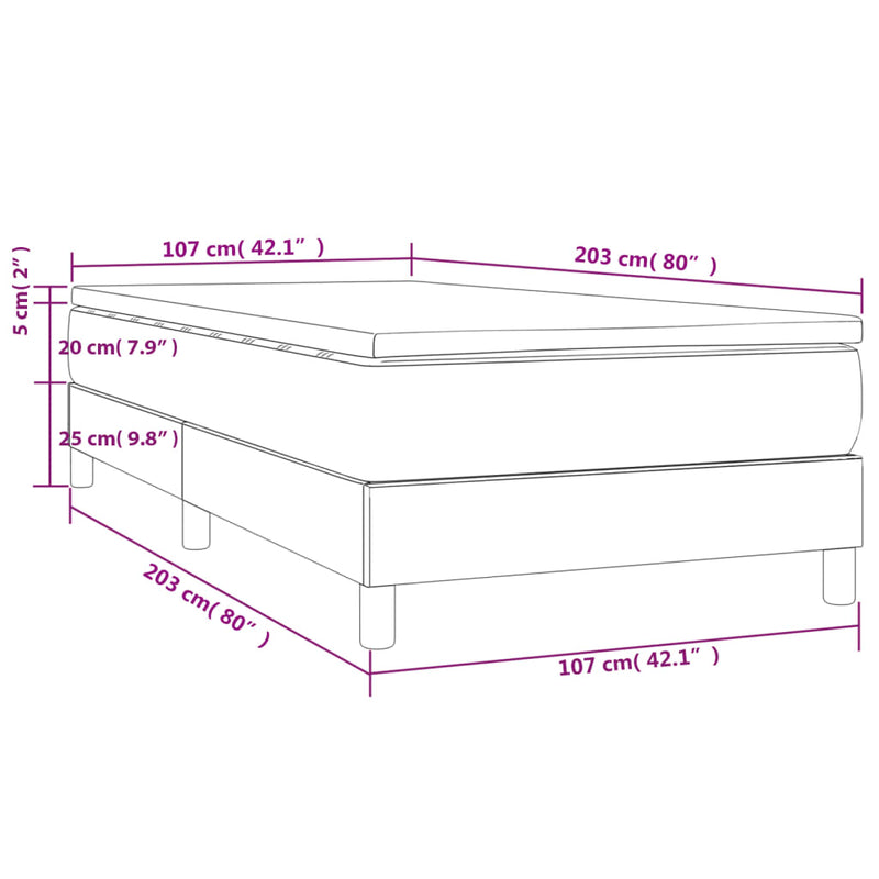 Box Spring Bed with Mattress Black 100x200 cm Faux Leather Payday Deals
