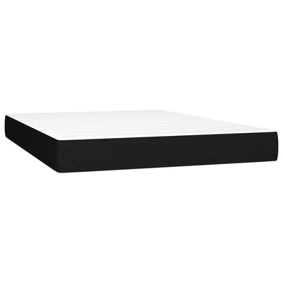 Box Spring Bed with Mattress Black 137x187 cm Double Size Fabric Payday Deals