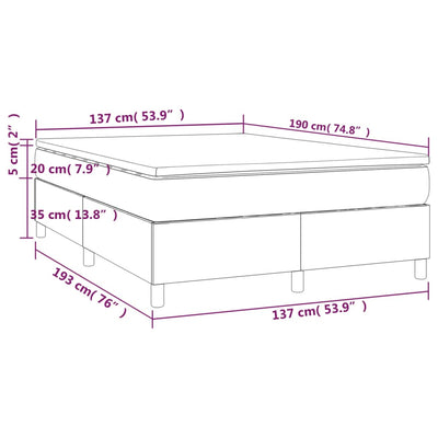 Box Spring Bed with Mattress Black 137x190 cm Full Velvet Payday Deals