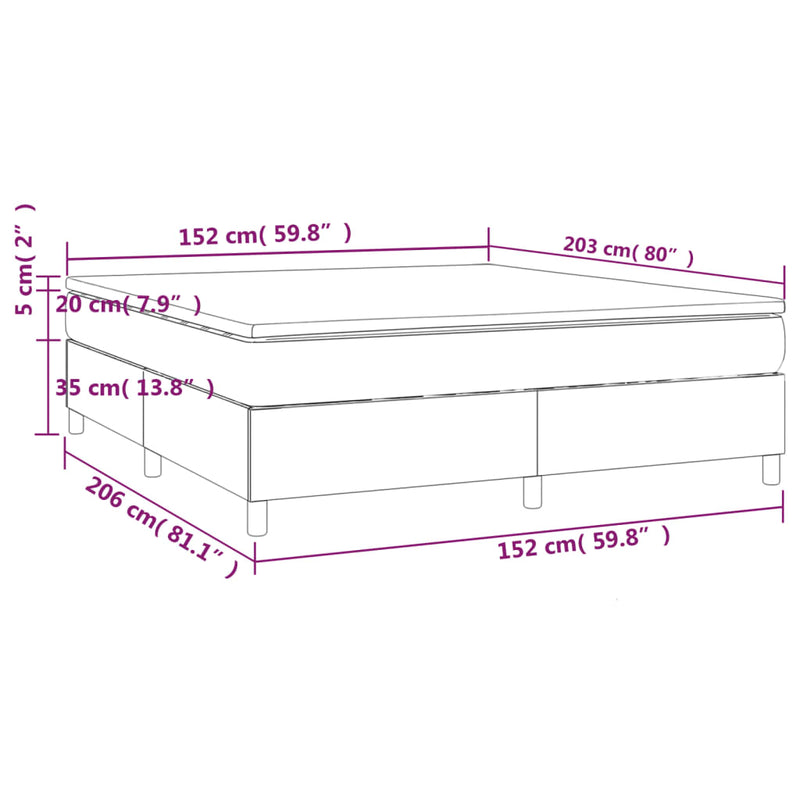 Box Spring Bed with Mattress Black 153x203 cm Queen Size Faux Leather Payday Deals
