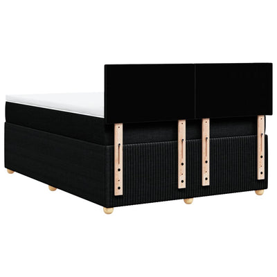 Box Spring Bed with Mattress Black Double Fabric Payday Deals