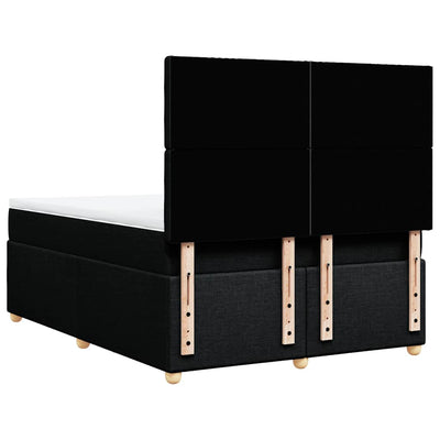 Box Spring Bed with Mattress Black Double Fabric Payday Deals