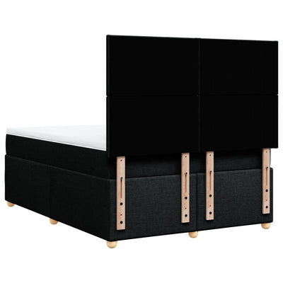 Box Spring Bed with Mattress Black Double Fabric Payday Deals