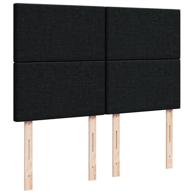 Box Spring Bed with Mattress Black Double Fabric Payday Deals