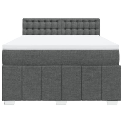 Box Spring Bed with Mattress Black Double Fabric Payday Deals