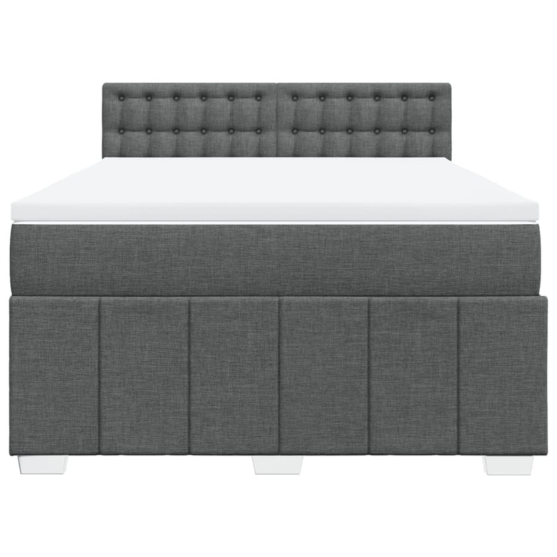 Box Spring Bed with Mattress Black Double Fabric Payday Deals