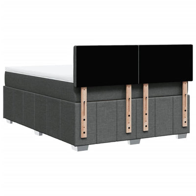 Box Spring Bed with Mattress Black Double Fabric Payday Deals