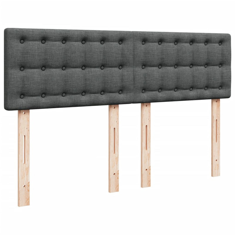 Box Spring Bed with Mattress Black Double Fabric Payday Deals