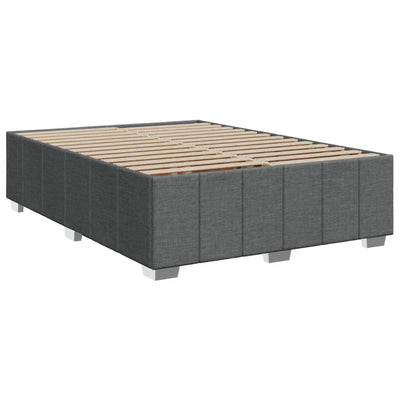 Box Spring Bed with Mattress Black Double Fabric Payday Deals
