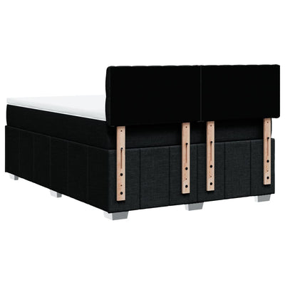 Box Spring Bed with Mattress Black Double Fabric Payday Deals