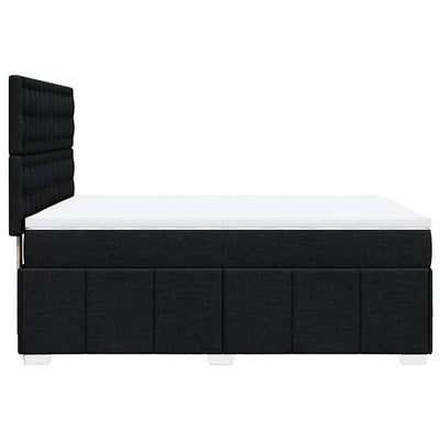 Box Spring Bed with Mattress Black Double Fabric Payday Deals