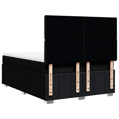 Box Spring Bed with Mattress Black Double Fabric Payday Deals