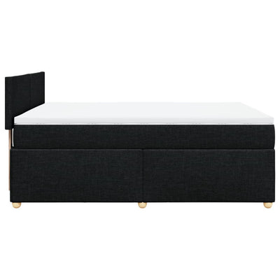 Box Spring Bed with Mattress Black Double Fabric Payday Deals