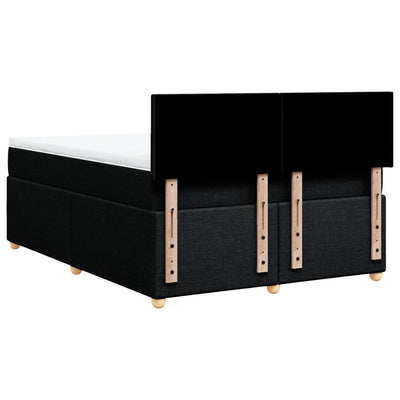 Box Spring Bed with Mattress Black Double Fabric Payday Deals