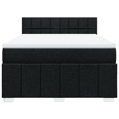 Box Spring Bed with Mattress Black Double Fabric Payday Deals