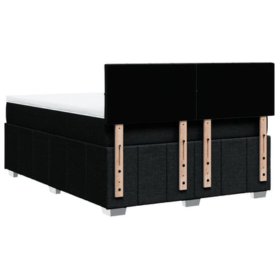 Box Spring Bed with Mattress Black Double Fabric Payday Deals