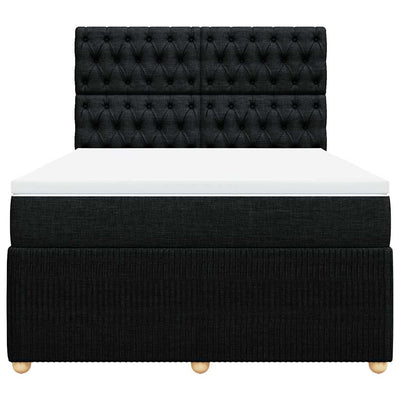 Box Spring Bed with Mattress Black Double Fabric Payday Deals