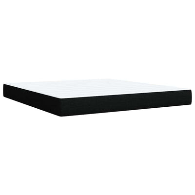 Box Spring Bed with Mattress Black Double Fabric Payday Deals