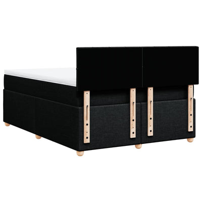 Box Spring Bed with Mattress Black Double Fabric Payday Deals