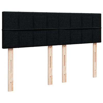 Box Spring Bed with Mattress Black Double Fabric Payday Deals