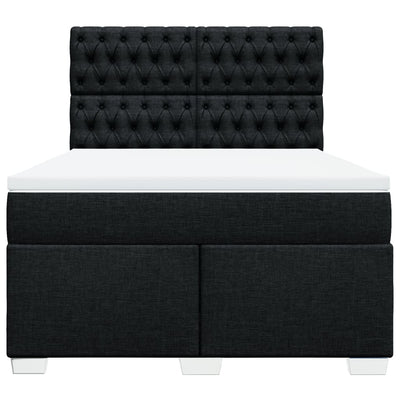 Box Spring Bed with Mattress Black Double Fabric Payday Deals