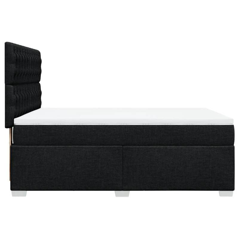 Box Spring Bed with Mattress Black Double Fabric Payday Deals