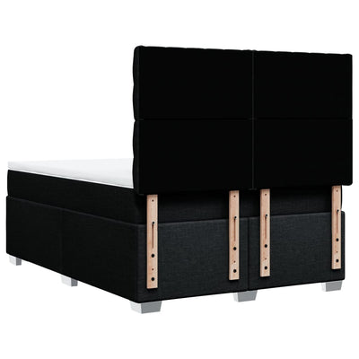 Box Spring Bed with Mattress Black Double Fabric Payday Deals