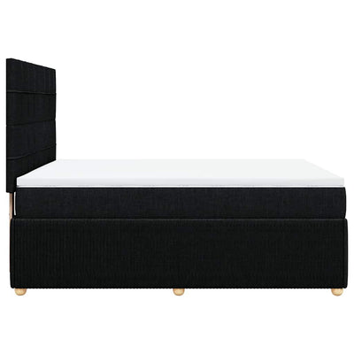 Box Spring Bed with Mattress Black Double Fabric Payday Deals