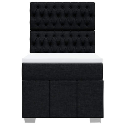 Box Spring Bed with Mattress Black King Single Fabric Payday Deals