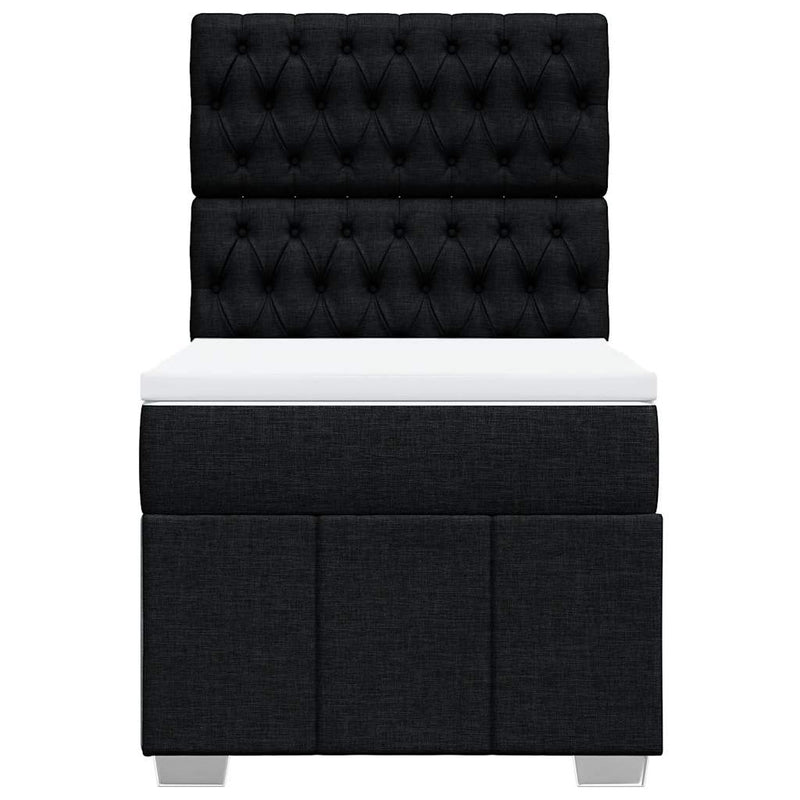 Box Spring Bed with Mattress Black King Single Fabric Payday Deals