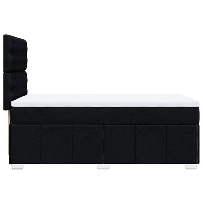 Box Spring Bed with Mattress Black King Single Fabric Payday Deals
