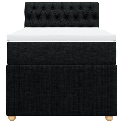 Box Spring Bed with Mattress Black King Single Fabric Payday Deals